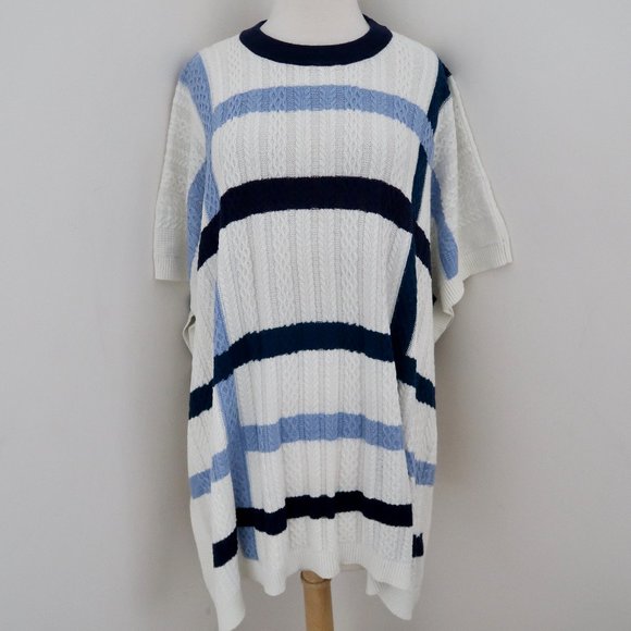 DRAPER JAMES Windowpane Plaid Cape poncho sweater - Picture 2 of 5